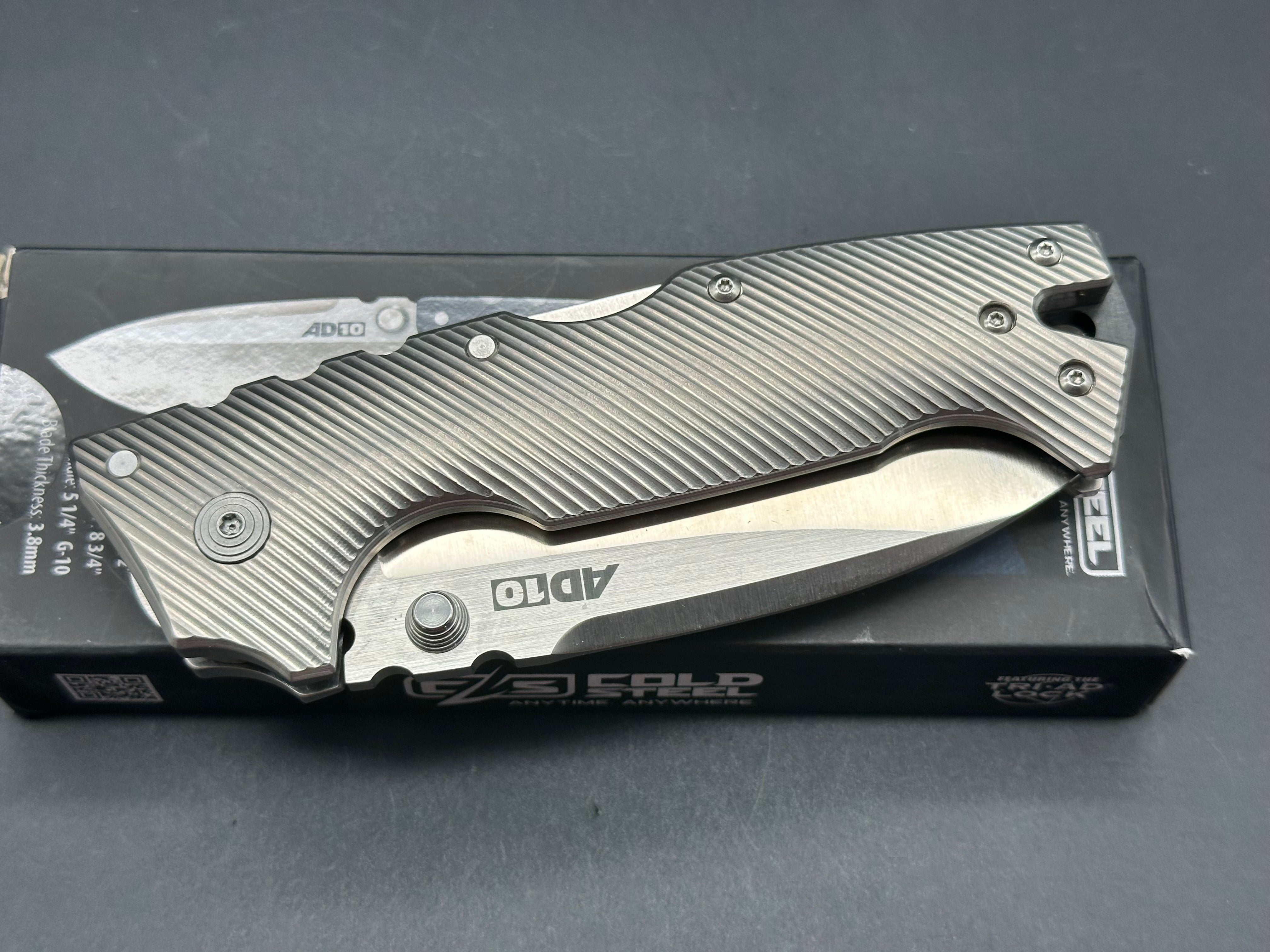 Cold Steel AD-10 Folding Knife with Titanium Scales & S35VN Steel Blade - EDC, Outdoor Survival, Hunting & Tactical Gear