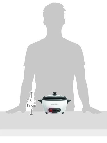 BLACK+DECKER 2-in-1 Rice Cooker and Food Steamer - 6 Cup Capacity Electric Rice Cooker with Automatic Keep Warm, Nonstick Inner Pot & Steaming Basket - Perfect for Cooking Rice, Vegetables, and Healthy Meals - Ideal for Small Kitchens, Dorms, and Family Use
