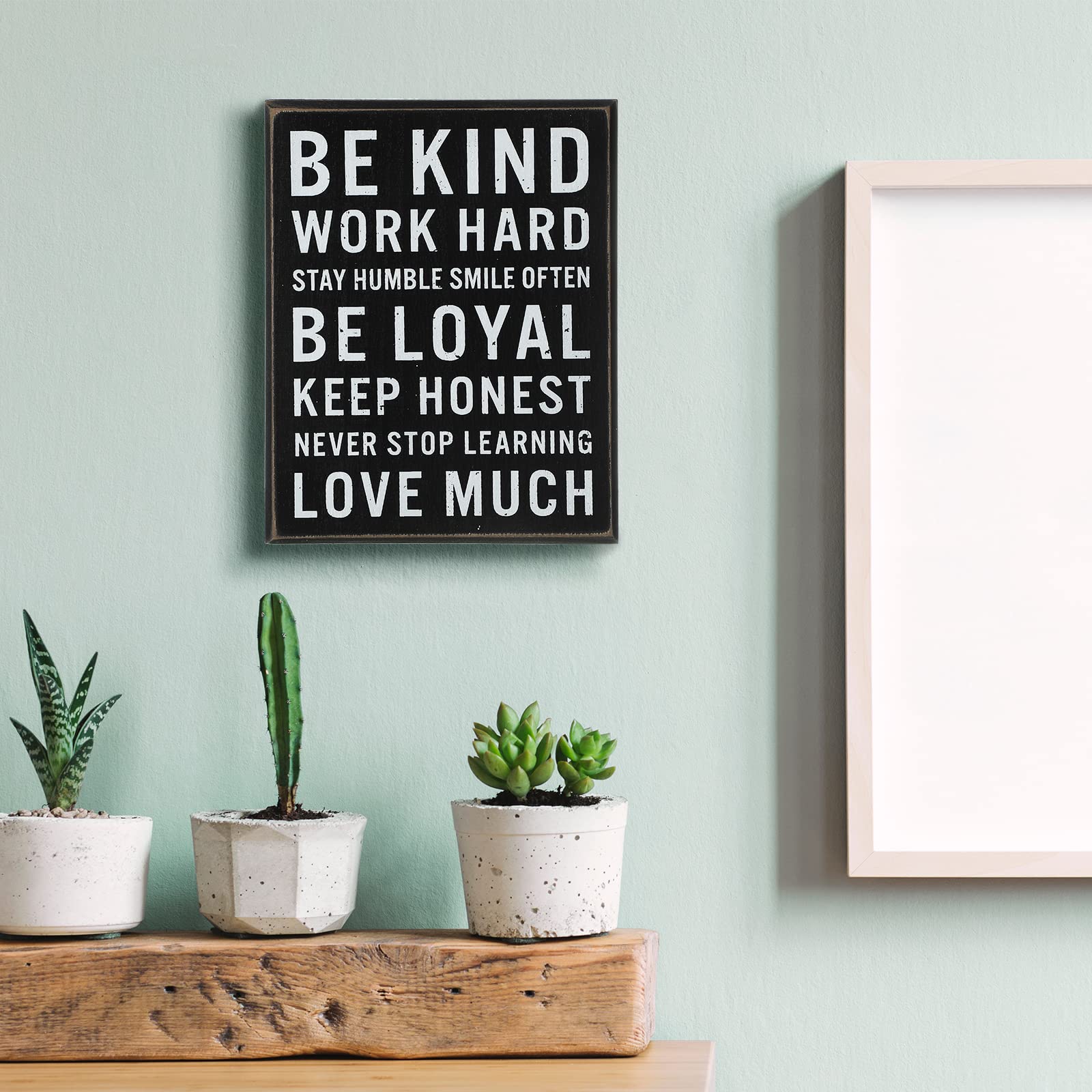 Jetec 4.7 x 6 Inch Wooden Box Signs with Inspirational Quotes - Be Kind Sayings for Home & Office Decor, Motivational Desk Plaque, Farmhouse Style - Perfect for Gifts, Wall Art, and Workspace Motivation