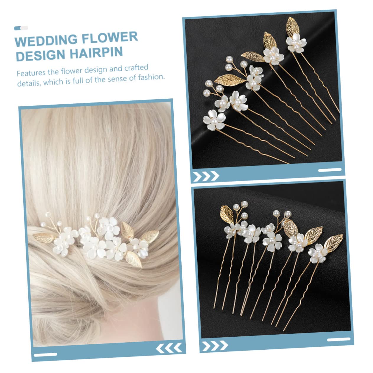 10PCS Pearl Hair Clips for Women - Rhinestone Bridal Hair Barrettes, Metal Crystal Bobby Pins, Wedding Hair Accessories with Flowers & Rhinestones - Perfect for Brides, Prom, Parties & Special Occasions