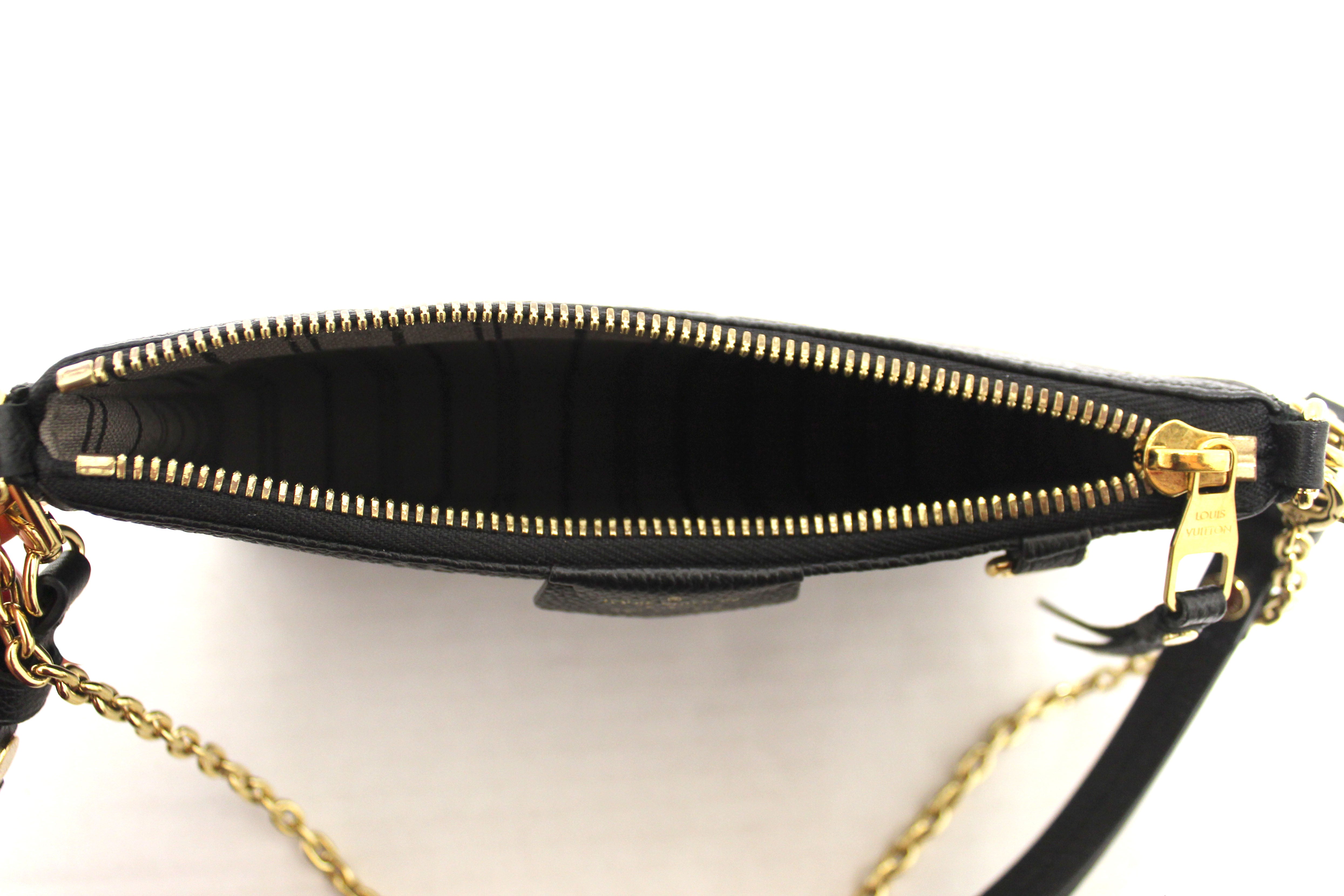 Authentic Louis Vuitton Black Monogram Empreinte Easy Pouch on Strap Crossbody Bag - Luxury Designer Wallet for Women, Perfect for Everyday Use, Travel & Night Out