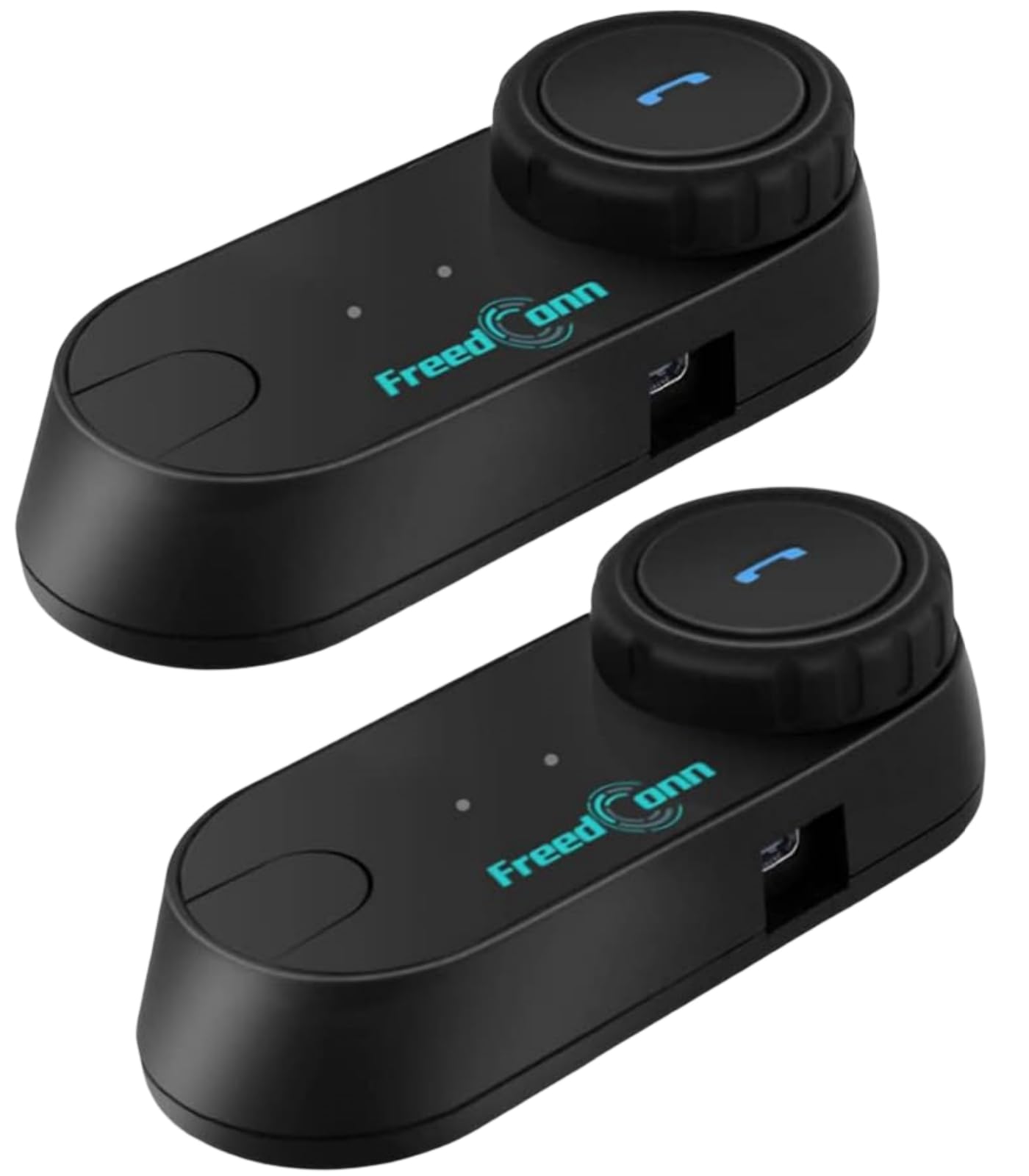 FreedConn T-COMVB Motorcycle Bluetooth Headset - Bluetooth 5.0 Helmet Communication System for Motorcycle, Skiing & Outdoor Sports | 800M Range | 2-3 Rider Intercom | Music Sharing | 2 Pack with Hard/Soft Mic Options | Perfect for Group Riding, Adventure Tours & Snow Sports