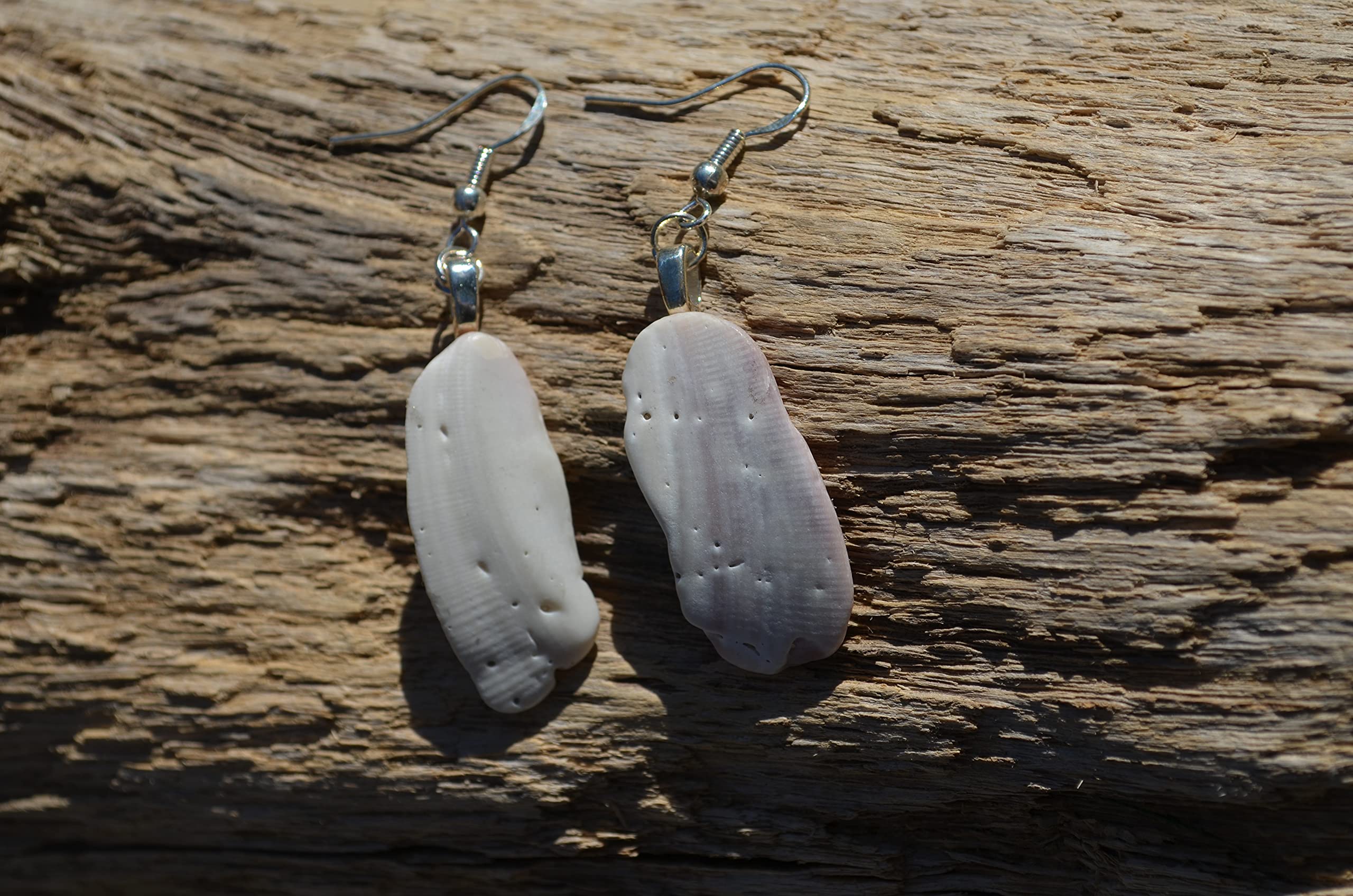 Handmade Wampum Sea Shell & Sterling Silver Dangling Earrings | Boho Beach Jewelry for Women | Perfect for Summer Vacations, Weddings & Beach Parties