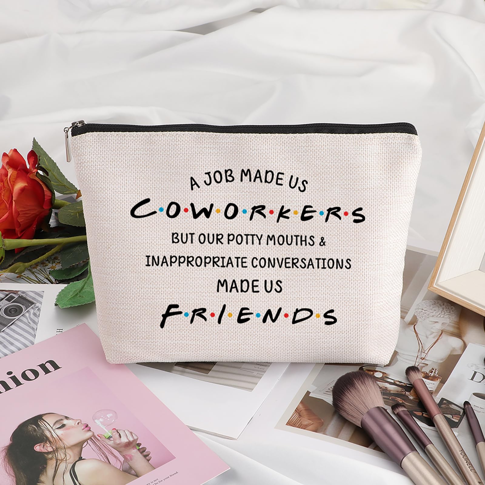 Best Coworker Farewell Gift - Travel Makeup Bag for Women | Office Going Away Present, Thank You Gift for Best Friend, Birthday Gift Idea | Perfect for Business Trips, Vacations & Daily Use