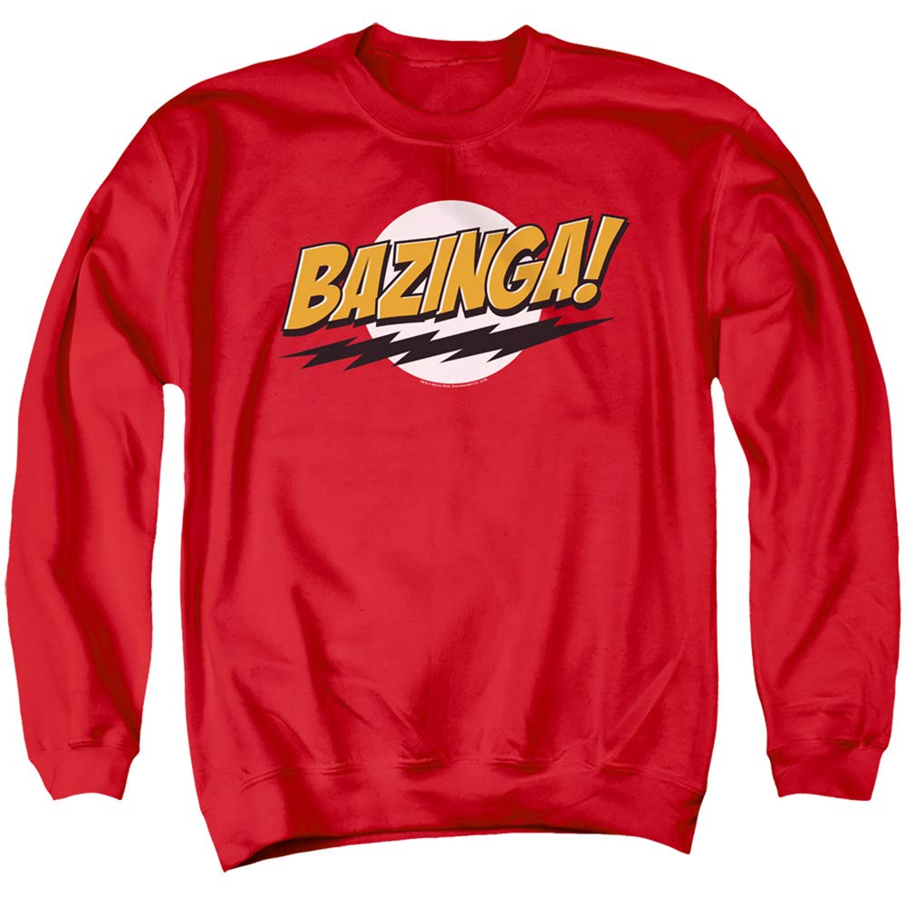 The Big Bang Theory Bazinga Red Pullover Sweatshirt - Soft & Comfortable for Casual Wear, Fan Gifts, and TV Show Merchandise