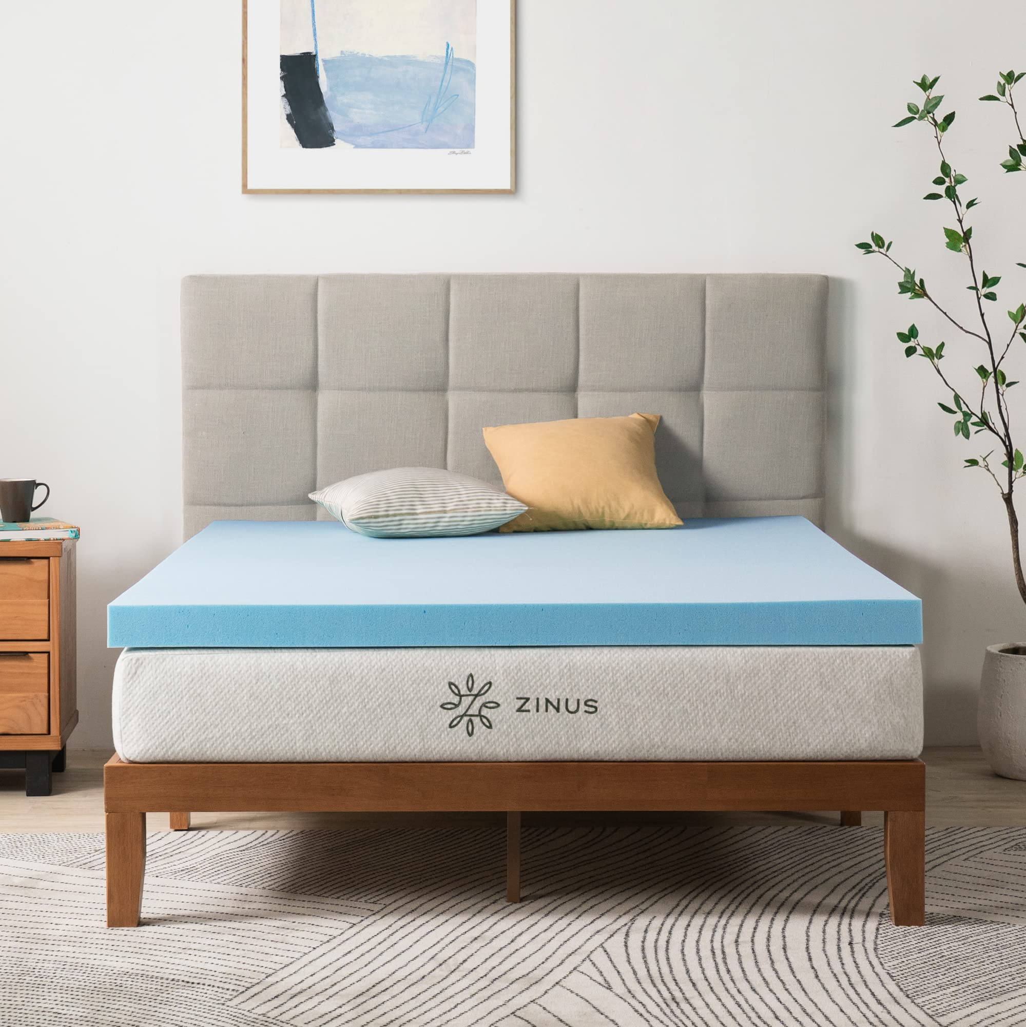 ZINUS 3 Inch Green Tea Cooling Gel Memory Foam Mattress Topper - King Size, CertiPUR-US Certified Cooling Gel Foam for Pressure Relief & Temperature Regulation - Perfect for Hot Sleepers & Bedroom Comfort Upgrade