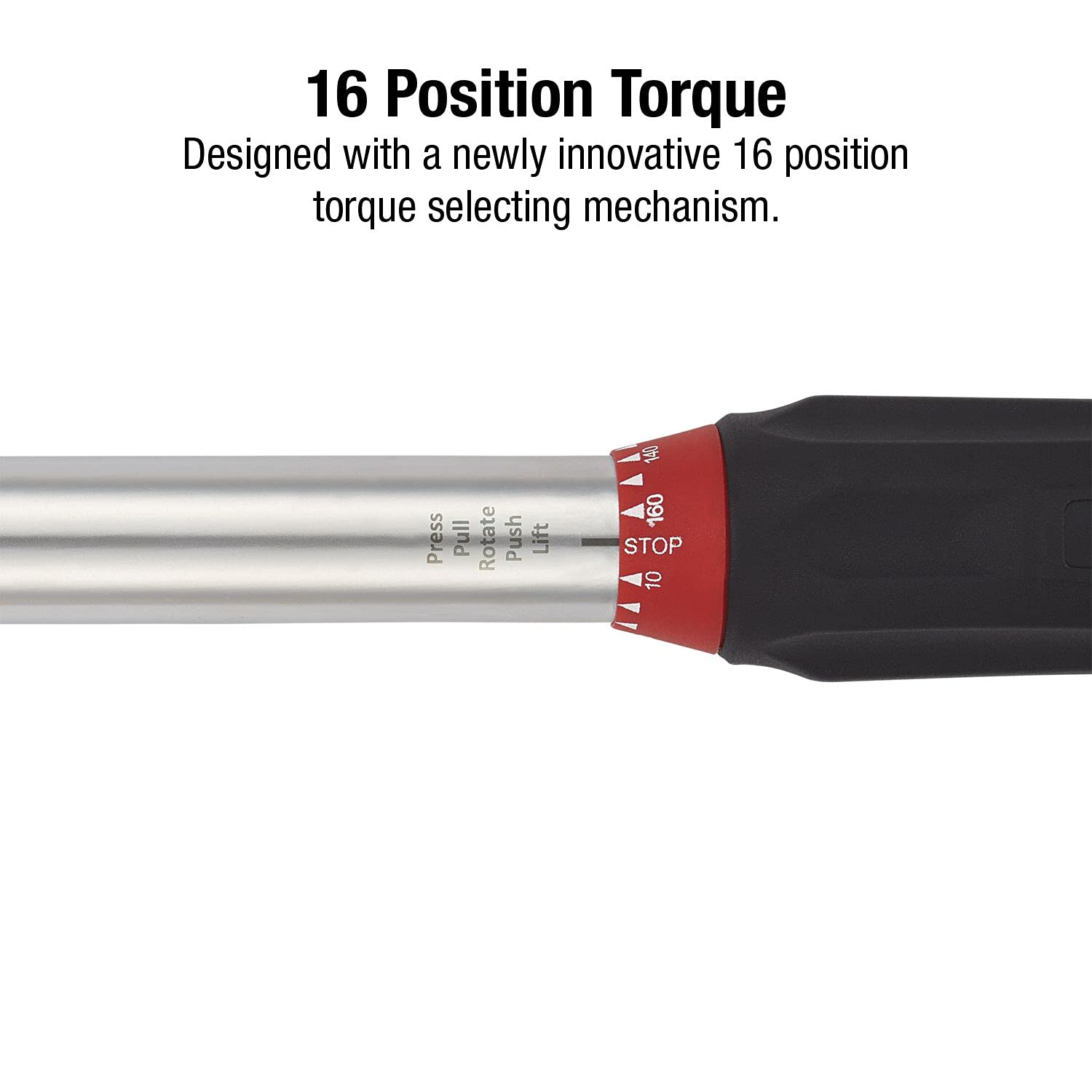 SUNEX TOOLS 21160 1/2-Inch Drive Indexing Torque Wrench, 10-160 ft/lb, 48-Tooth Ratchet, 16-Position Torque Selector - Perfect for Automotive Repairs, Mechanical Maintenance & DIY Projects