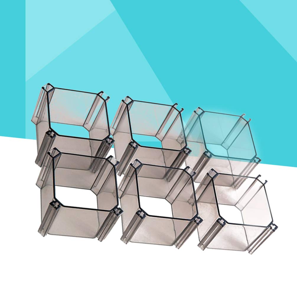 Cabilock 6-Piece Honeycomb Drawer Organizer Set - Adjustable Plastic Storage Box for Underwear, Socks, Ties & Belts - Perfect for Office, Bathroom & Bedroom Organization (Black)