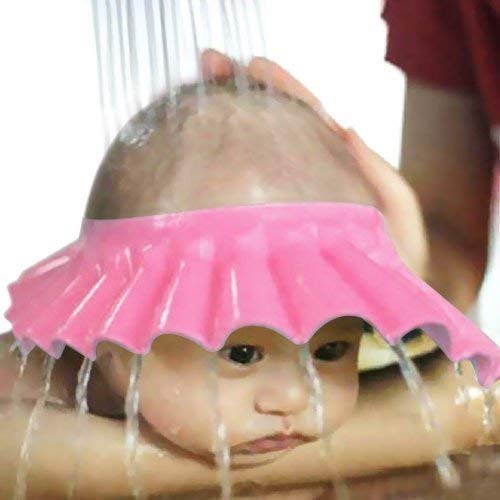 KHODIYAR Adjustable Baby Shower Cap - Soft Bathing Hair Wash Protector for Kids - Waterproof Eye & Ear Cover with Leaf Design - Multicolor (Perfect for Toddler Bath Time & Sensitive Skin Care)