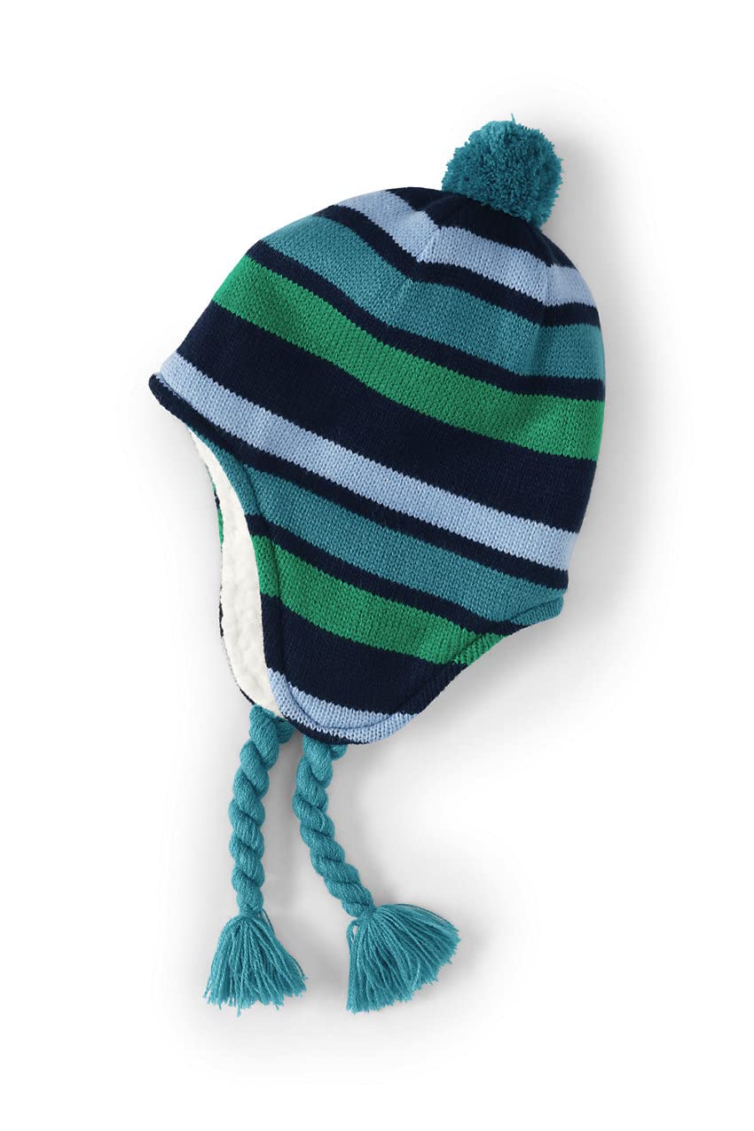 Lands' End Kids Peruvian Hat - Warm & Soft Fleece Winter Beanie for Boys & Girls - Perfect for Snow Play, Skiing & Outdoor Adventures