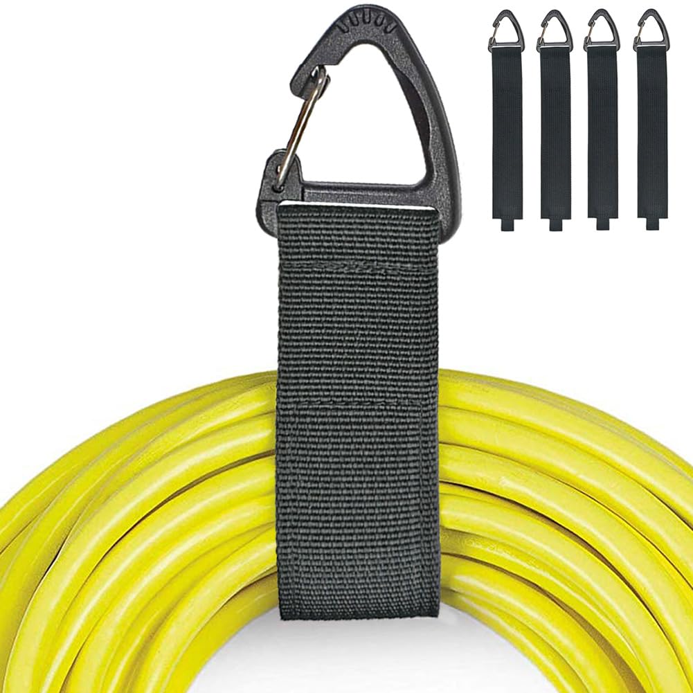 4 Pack XL Extension Cord Holder Organizer - Heavy Duty 16-Inch Garage Storage Straps & Hose Hanger - Durable Garage Organization Gadgets for Men - Perfect for Workshop, Garage, and Tool Storage Organization