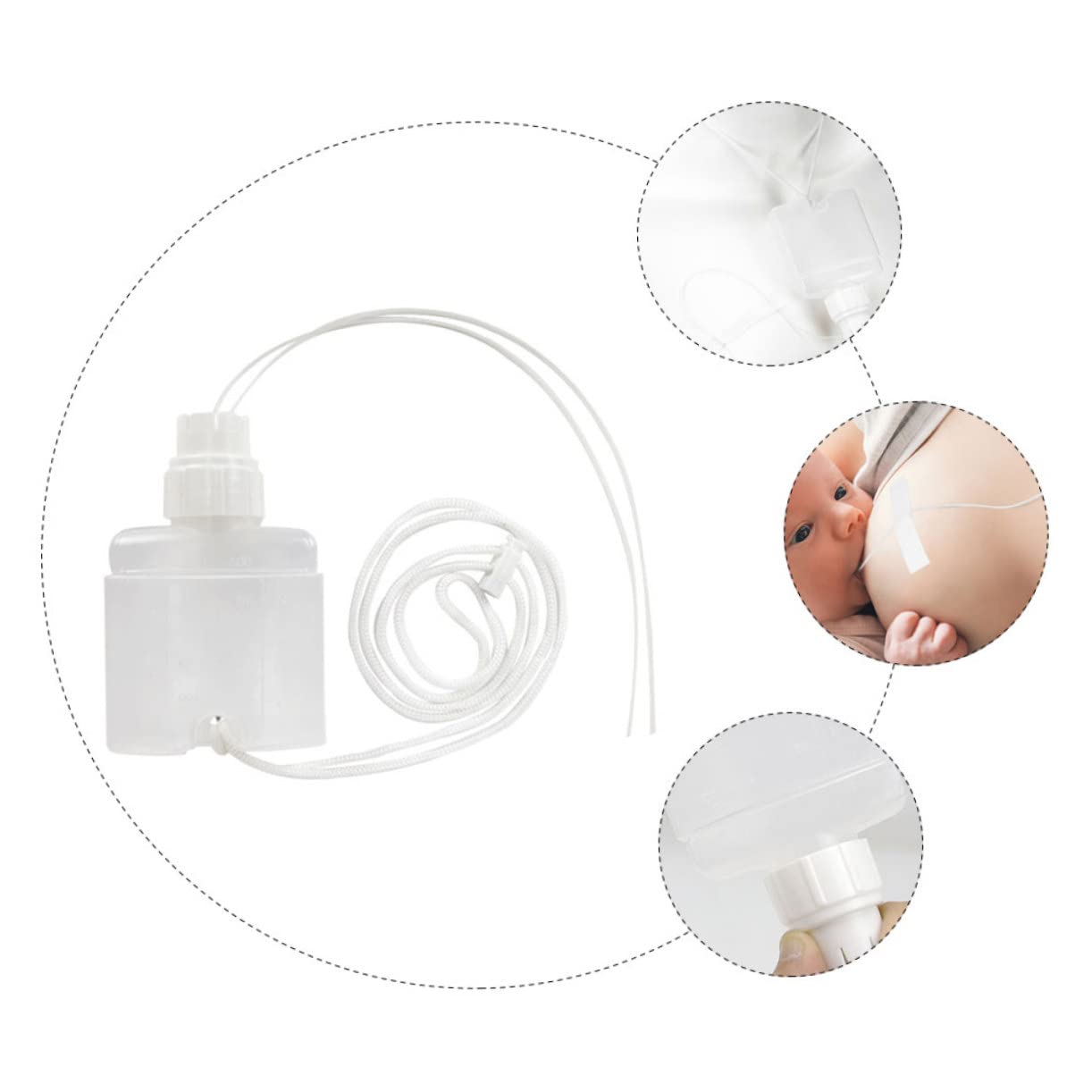 Toyvian 5-Pack Newborn Baby Feeding Bottles with Supplemental System - Perfect for Infant Care, Breastfeeding, and On-the-Go Nutrition