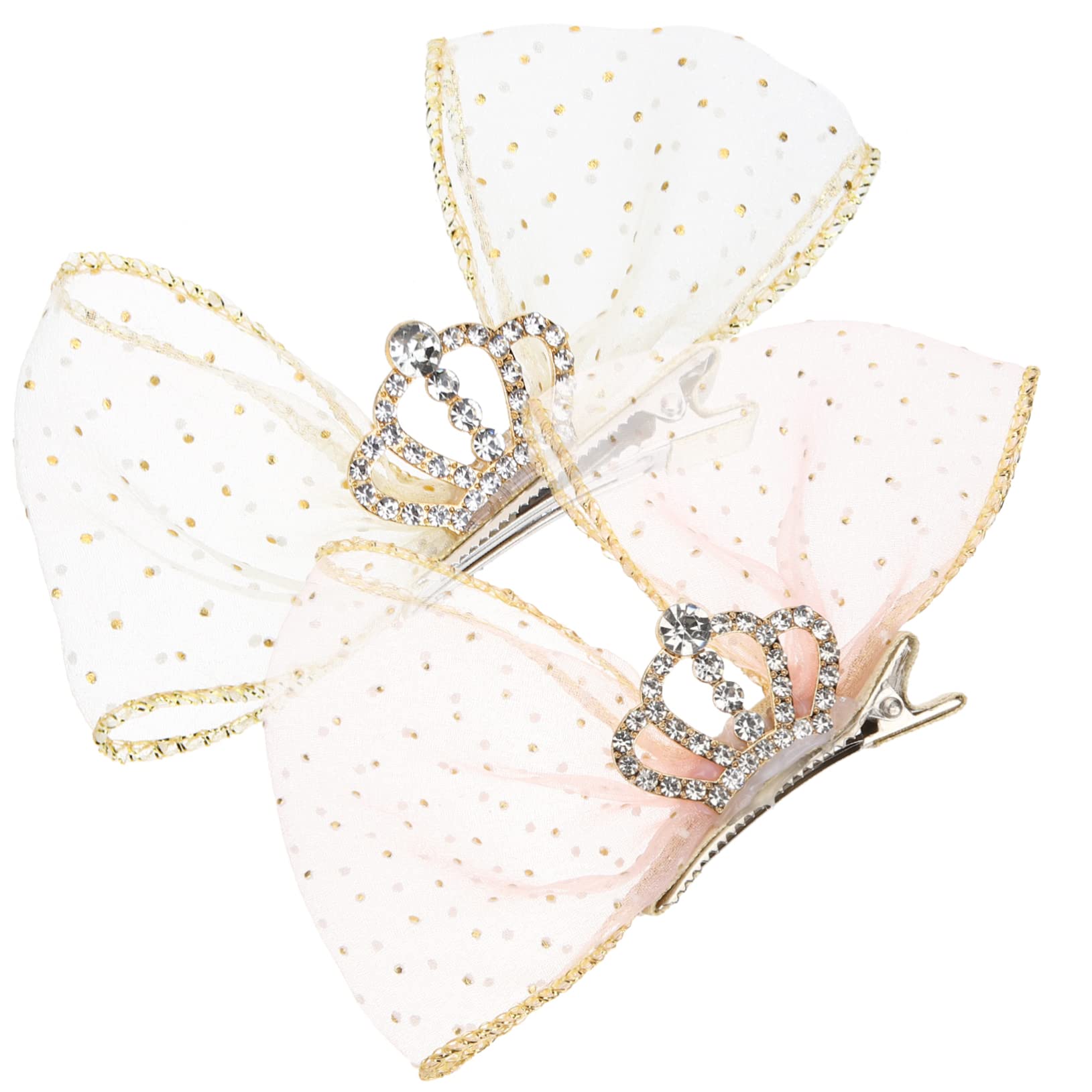Minkissy Girls Crown Bow Hair Clips - Elegant Barrettes for Women & Girls - Perfect for Parties & Weddings