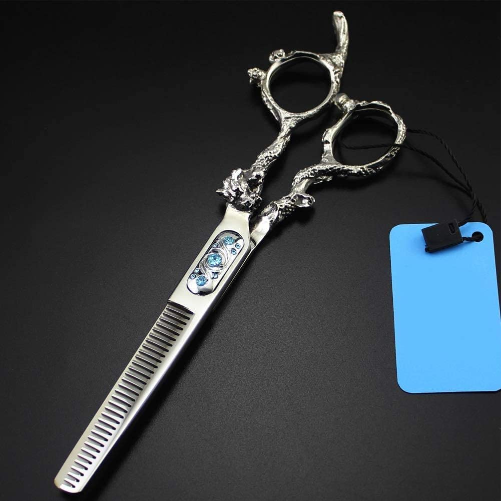 Professional Hair Cutting Scissors Set - 6 Inch Thinning Shears & Razor Edge Hairdressing Scissors with Leather Case - Perfect for Salon, Barber & Home Hair Styling