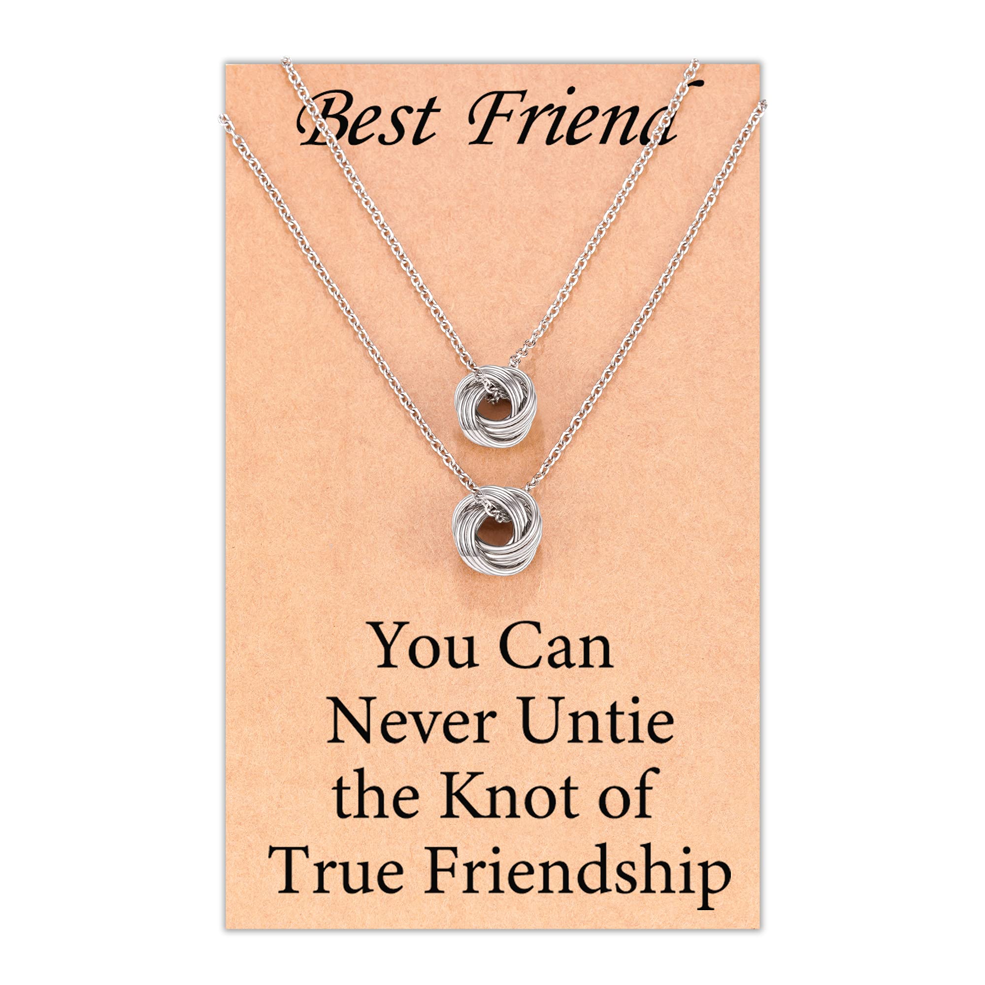 Jeka Best Friend Eternity Knot Necklace - Sterling Silver Infinity Symbol Jewelry Gift for Women & Girls - Birthday, Anniversary, Valentine's Day Present for Her - Perfect for Friendship Gifts, Graduation & Special Occasions