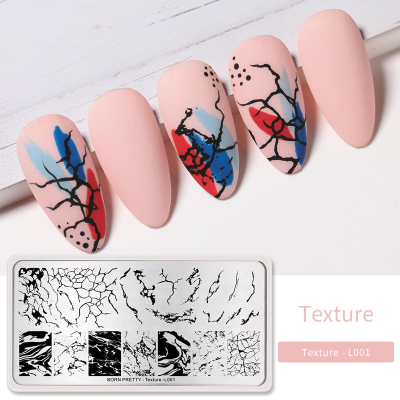 BORN PRETTY Nail Stamping Plate L001 - Floral Texture Design for DIY Nail Art | Perfect for Home Manicures & Professional Salon Use