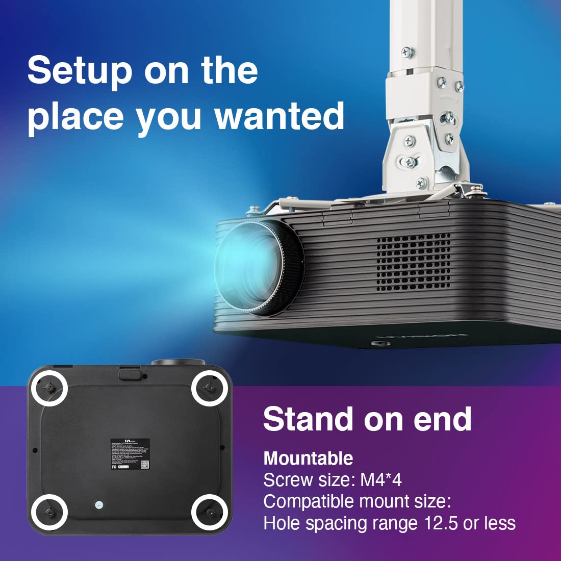 X1 Native 1080P Wireless Projector with Carry Case - Portable Home Theater Projector with Keystone Correction, Dual Speakers & Mounting Options | Compatible with Roku/TV Stick/Laptop/Phone/Tablet/PS5 | Perfect for Outdoor Movies, Home Entertainment & Office Presentations