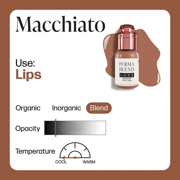 Perma Blend Luxe Macchiato Pigment - Professional Cosmetic Tattoo Ink for Eyebrows & Lips | Long Lasting, Vibrant Colors | Perfect for Microblading, Ombre Brows & Permanent Makeup Artists
