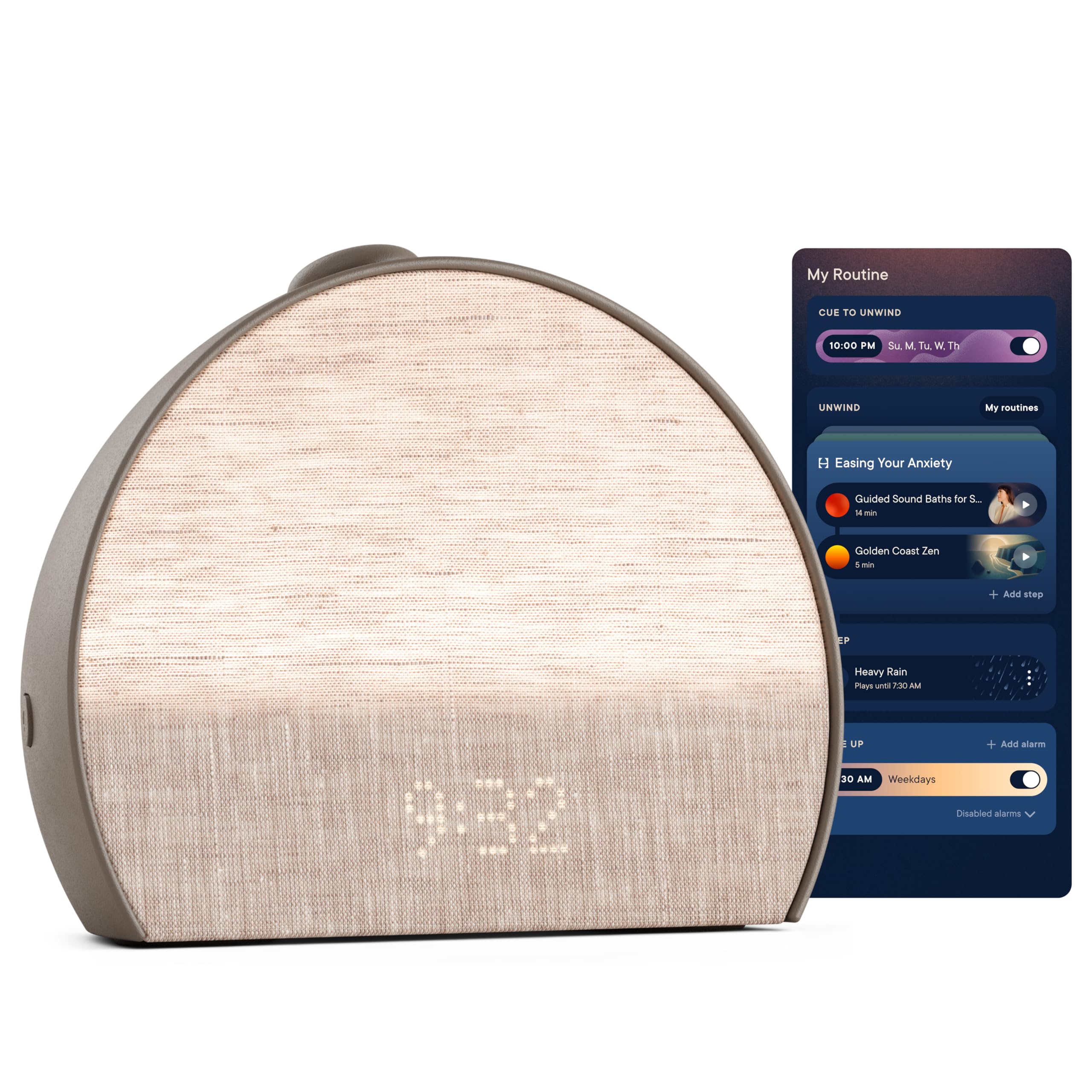 Hatch Restore 3 Smart Sunrise Alarm Clock with White Noise Sound Machine & Night Light (Cocoa) - Screen-Free Sleep Aid for Adults & Kids, Bedroom & Nursery Use