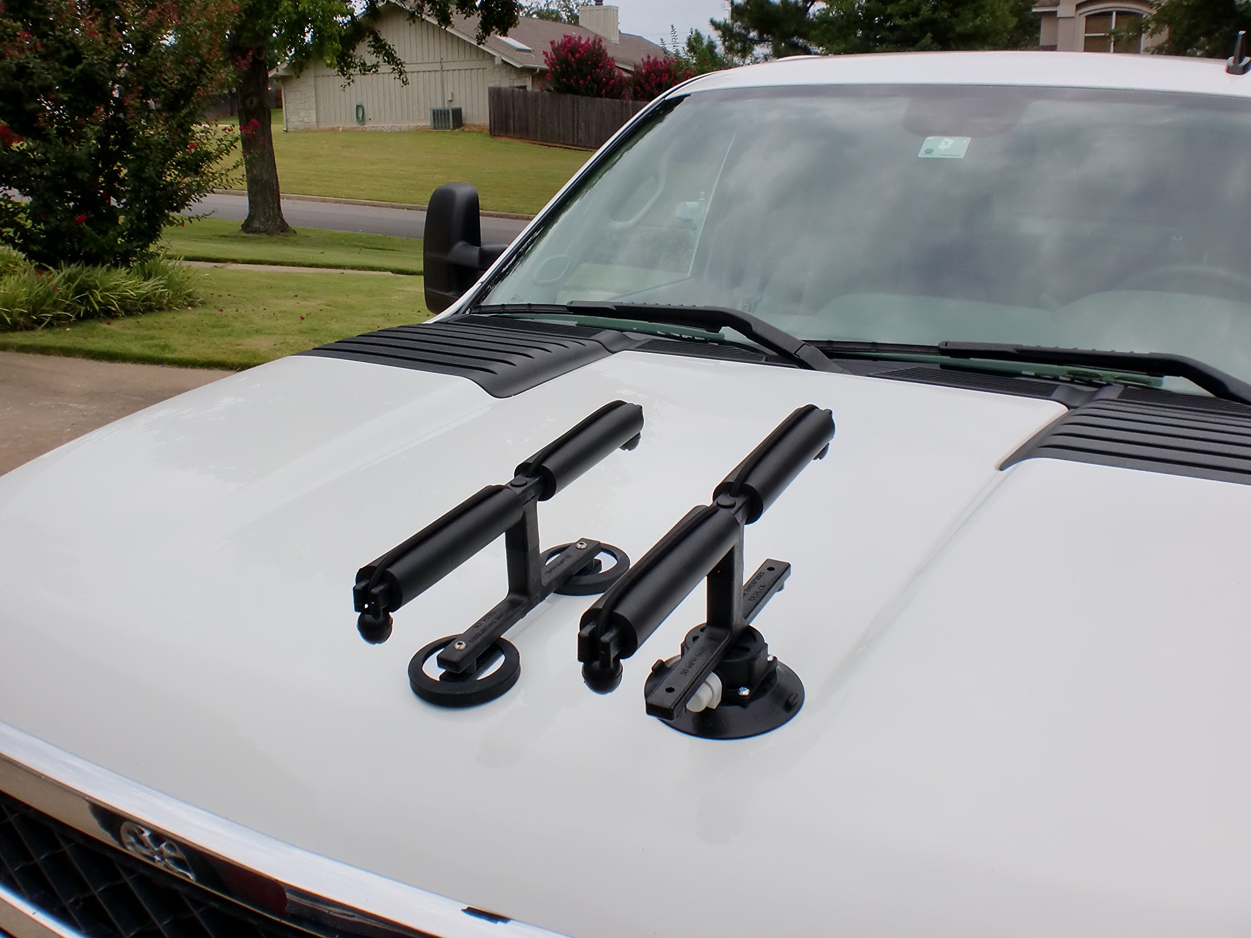 Best Fishing Rod Racks for Trucks & SUVs - Half Vacuum Half Magnetic Mount for Metal Roofs & Non-Magnetic Hoods - Perfect for Road Trips & Outdoor Adventures