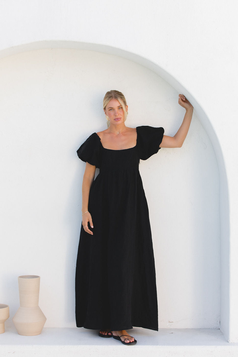 French Riviera Linen Dress for Women - Breathable Summer Beach Dress, Casual Boho Maxi Dress with Pockets | Perfect for Beach Vacations, Resort Wear & Summer Outings