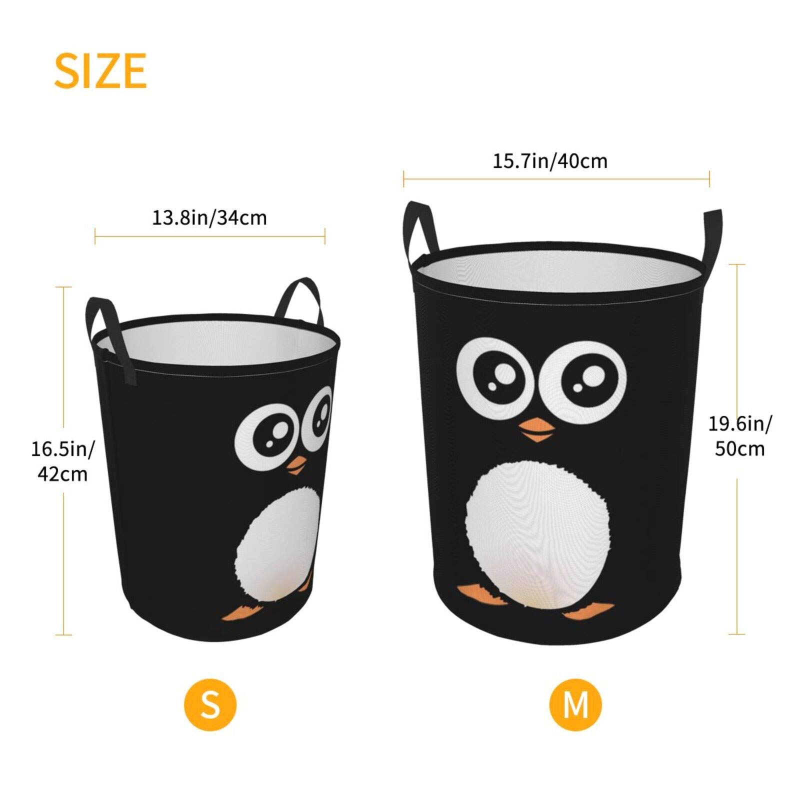 Cute Penguin Laundry Basket & Collapsible Storage Bin - Oxford Fabric Clothes Hamper for Nursery, Home, Office & Dorm | Perfect for Baby Clothes Storage, Gift Giving & Space-Saving Organization