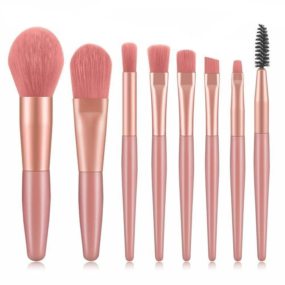 Premium 8-Piece Makeup Brush Set for Foundation, Blush, Eyeshadow, Eyeliner & Brows | Portable Travel Cosmetic Brush Kit | Perfect for Professional Makeup & On-The-Go Touchups