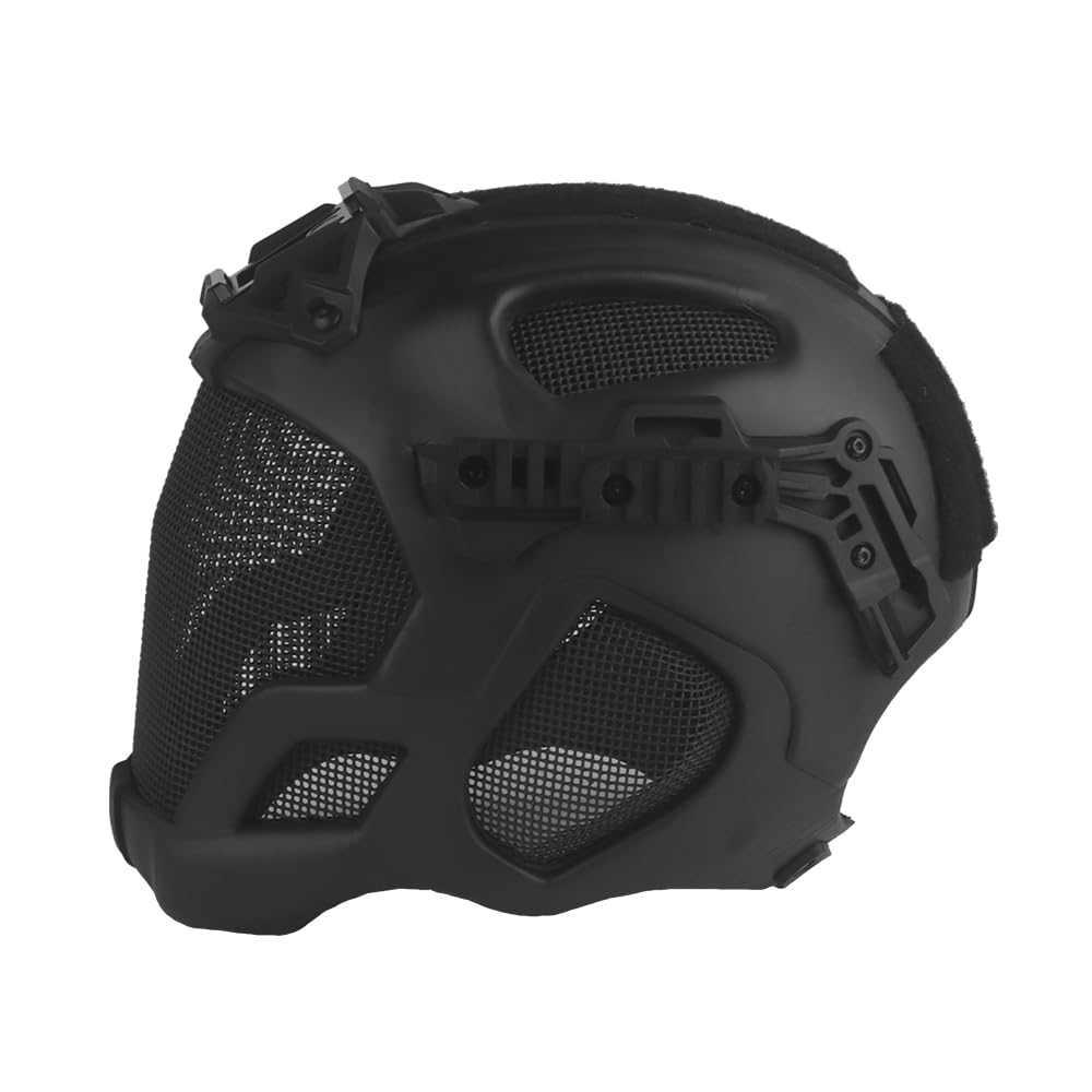 Tactical Airsoft Helmet with Built-in HD Headset & Anti-Fog Fan - High-End Paintball Full Face Mask for Outdoor Airsoft, CS Games & Military Simulation