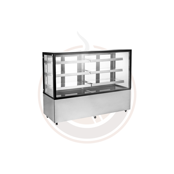 Omcan Commercial Square Glass Refrigerated Display Case - 4 Sizes (44382/44383/44384/44505) - Perfect for Bakeries, Delis, Cafes & Retail Stores