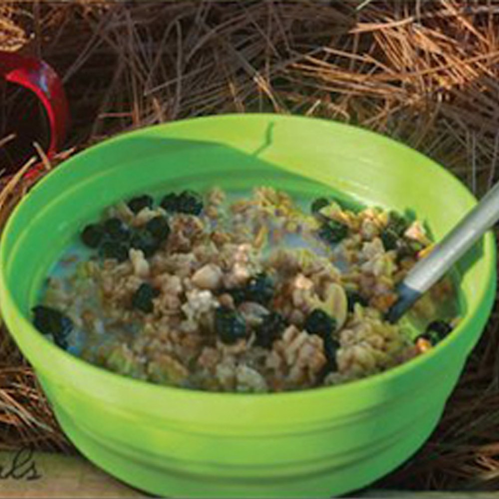 Expandable Collapsible Silicone Bowl for Travel, Camping & Hiking - Portable, Lightweight & Durable - Perfect for Outdoor Adventures, Picnics & Emergency Kits (Green, Small)