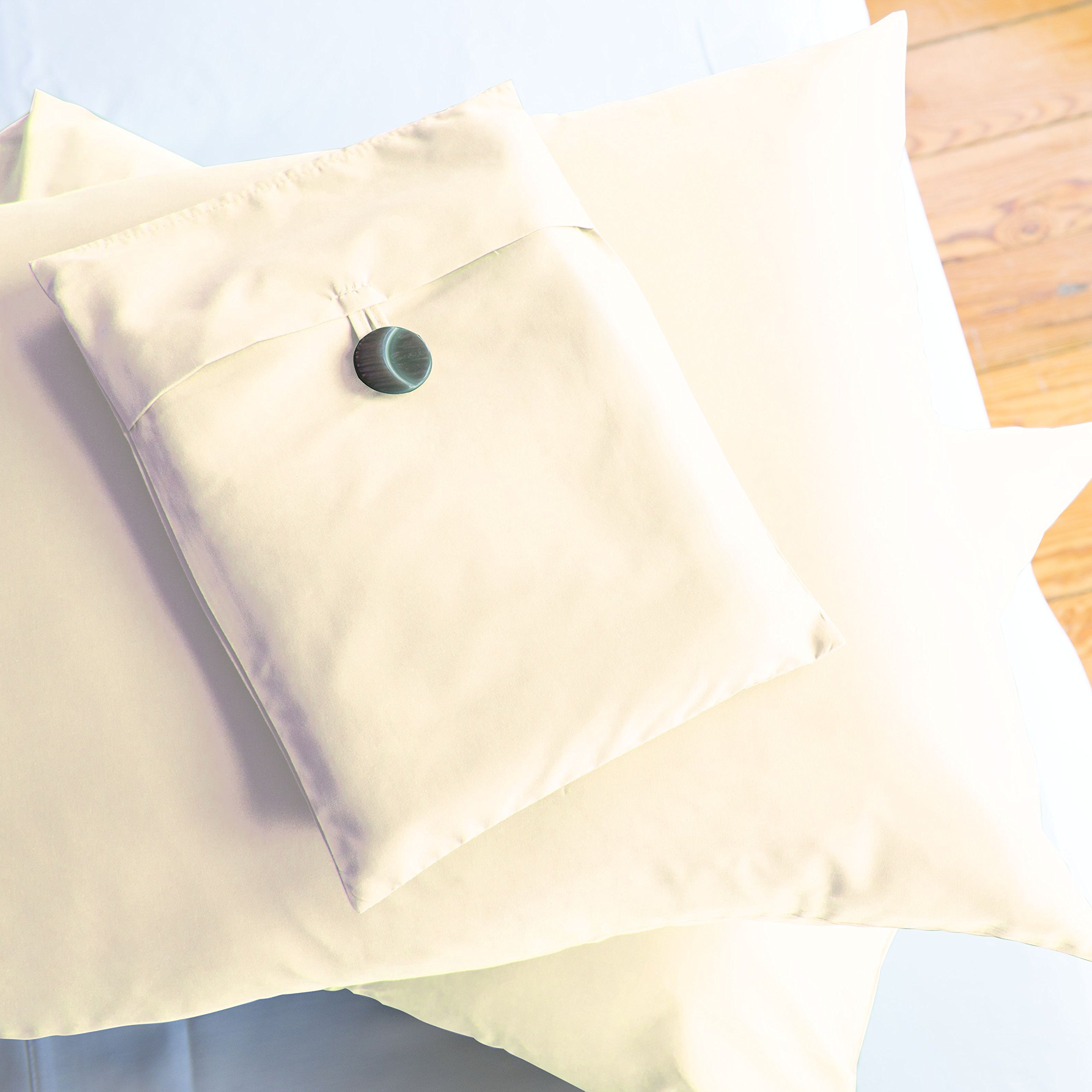 Premium Sposh Microfiber Pillowcase Set (2-Pack) - Queen Size, Cream - Ultra Soft & Hypoallergenic Bedding for Side Sleepers & Hot Sleepers - Perfect for Home, Hotel, or Travel Use