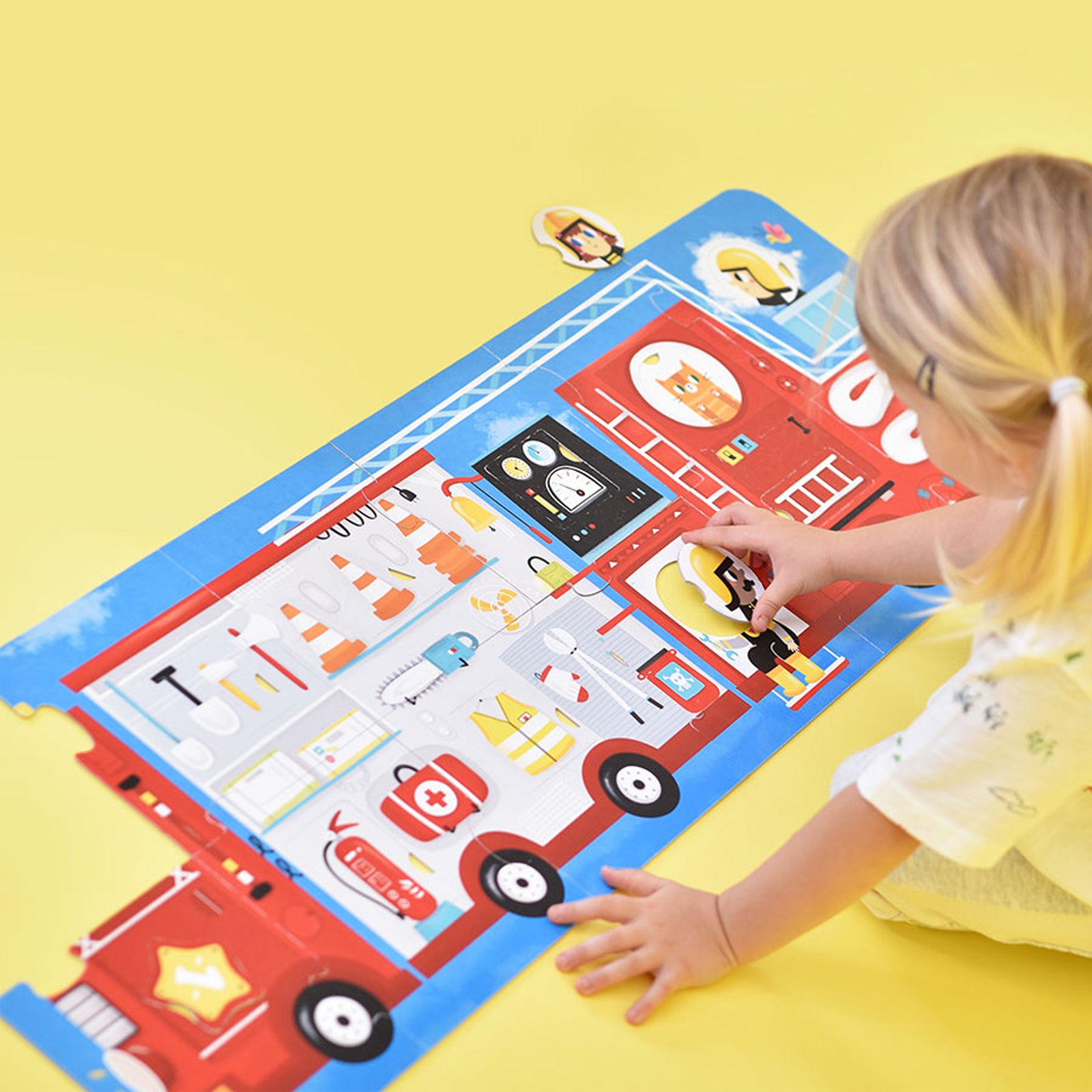 Banana Panda Fire Truck Matching Puzzle - 23 Piece Educational Toy for Kids - Perfect for Preschool Learning & Family Game Night
