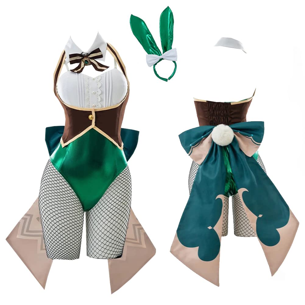 BIUTEY Nilou Bunny Girl Senpai Cosplay Costume - Anime One Piece Bodysuit with Stockings Set for Halloween, Cosplay Events & Anime Conventions