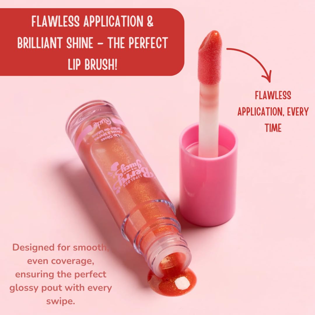 RUDE Cosmetics Berry Juicy Lip Gloss Set - High Shine Moisturizing Lipgloss for Day & Night Makeup