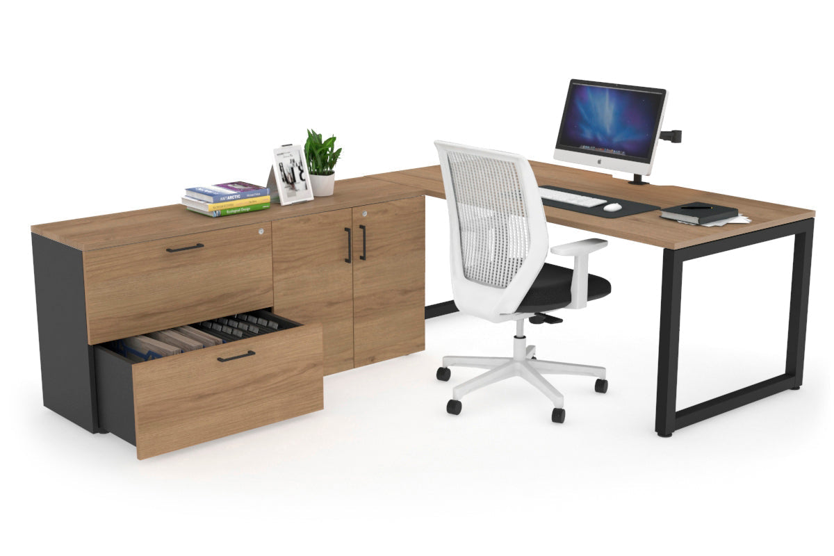 Quadro Loop Executive Desk Black Frame [1800L x 800W with Cable Management] - Premium Office Furniture for Modern Workspace & Home Office Setup