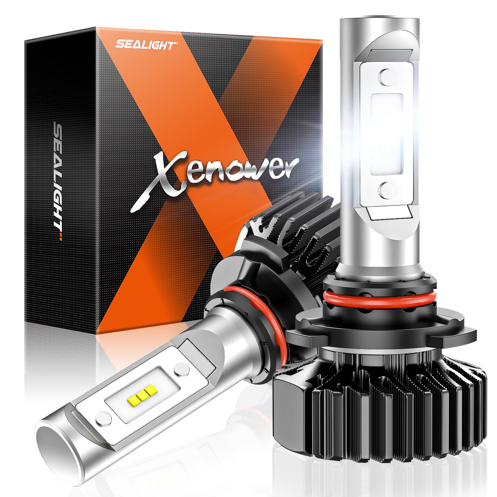 SEALIGHT HB3 Fog Light Bulbs 22000LM Super Bright LED - Turbo Cool Fan for Powersports, ATV, UTV - 600% Brighter Than Halogen - Easy 5-Minute Installation (Pack of 2) - Perfect for Off-Roading, Night Driving & Extreme Weather Conditions
