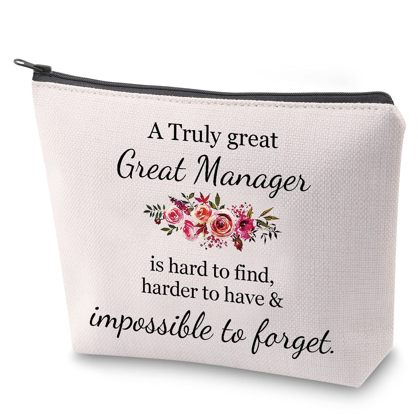 ZJXHPO Manager Appreciation Gifts - Nurse & Coworker Retirement Gift Set with Makeup Bag - 'A Truly Great Manager Is Hard to Find' - Perfect for Office Celebrations, Boss's Day & Employee Recognition