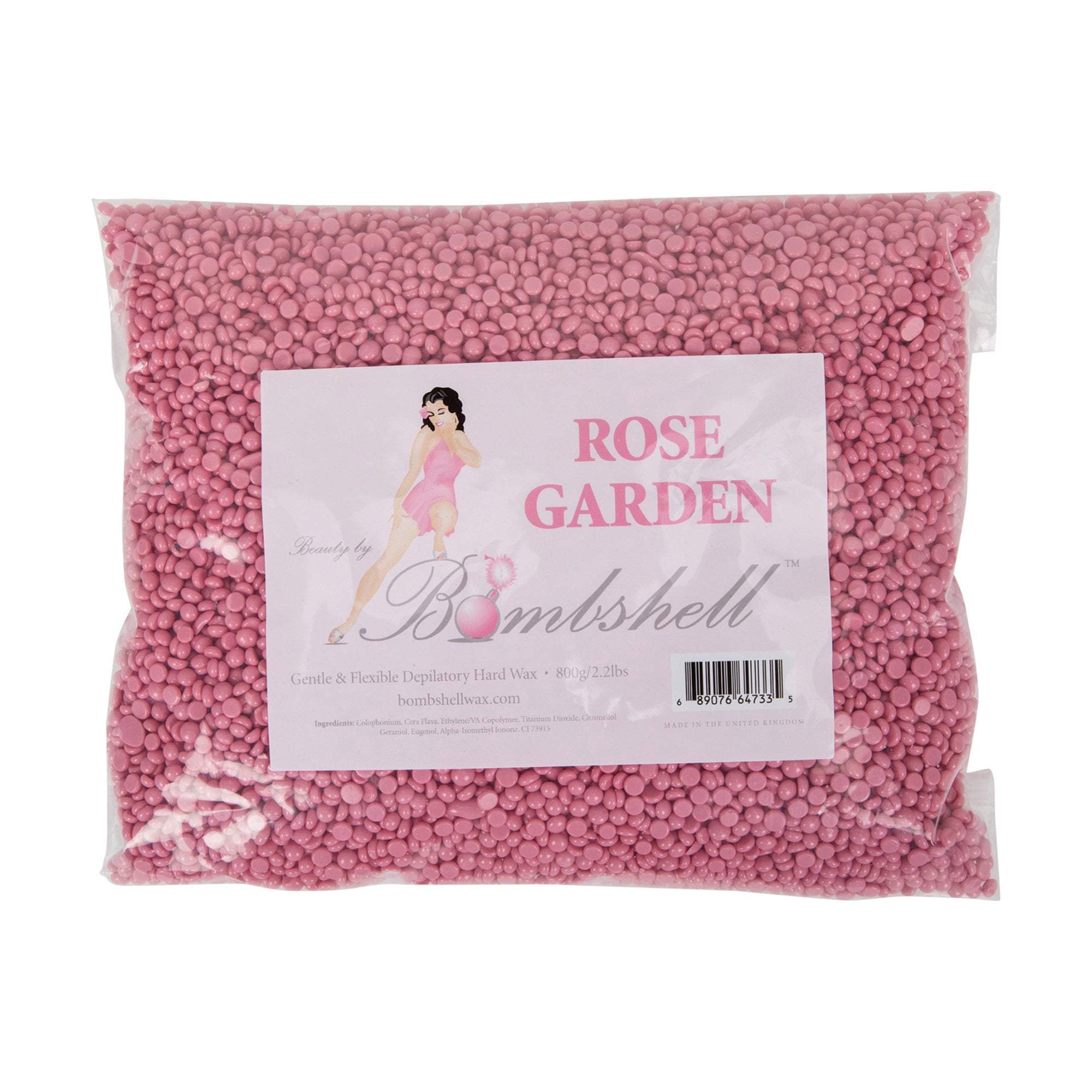 Bombshell Wax Hard Wax Beads for Hair Removal - Rose Garden Scented, 2 lbs - Professional Brazilian Bikini, Face & Body Waxing at Home or Salon