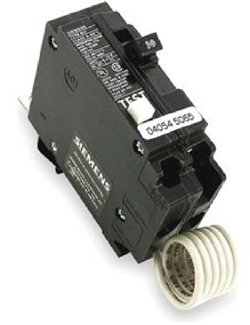 SIEMENS BE115 1-Pole 15 Amp Bolt-On Ground Fault Circuit Breaker for Equipment Protection - Ideal for Industrial Panels, Commercial Buildings & Electrical Safety Applications