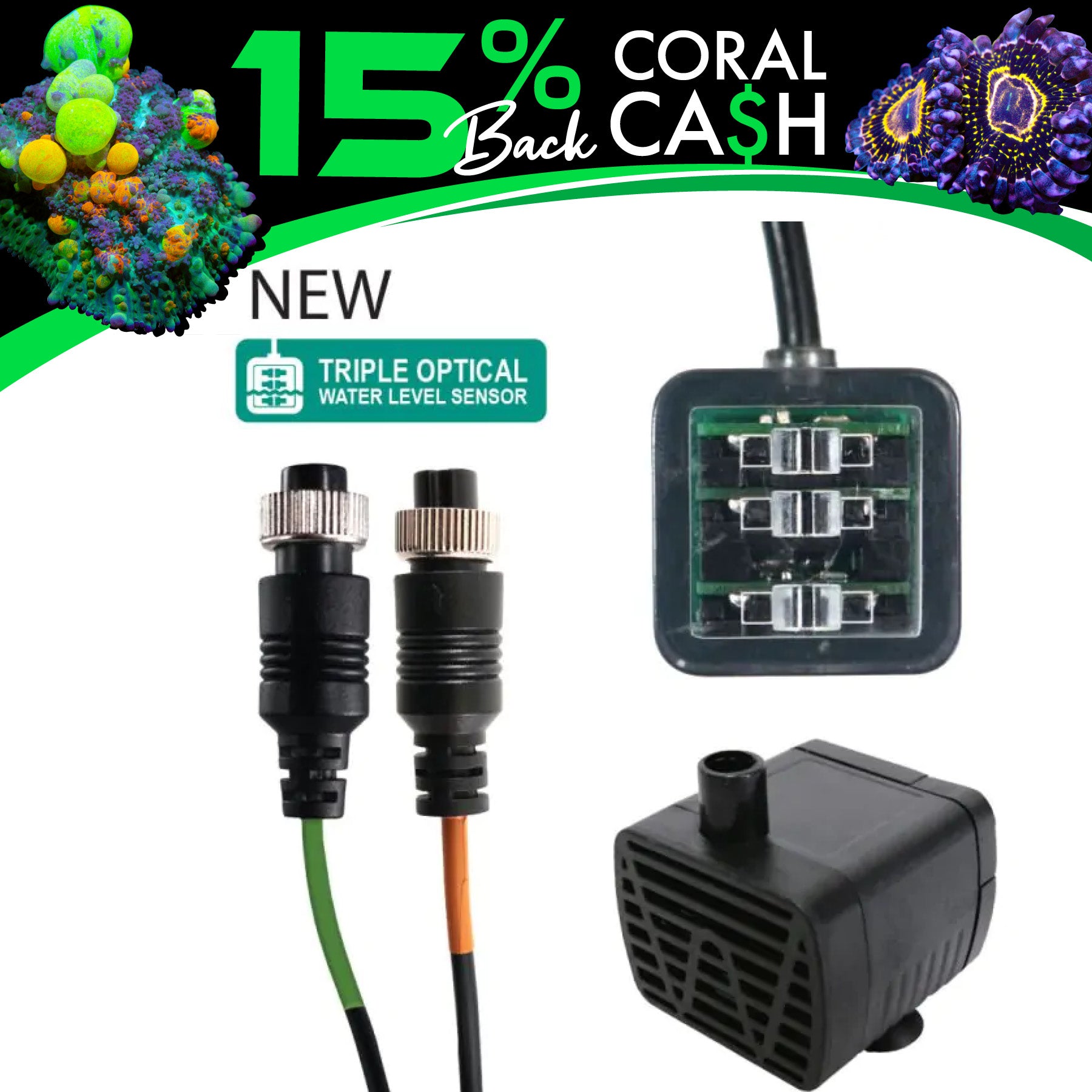 Hydros Auto Top Off ATO Kit - New Model for Aquariums & Fish Tanks | Automatic Water Level Control System for Saltwater & Freshwater Tanks