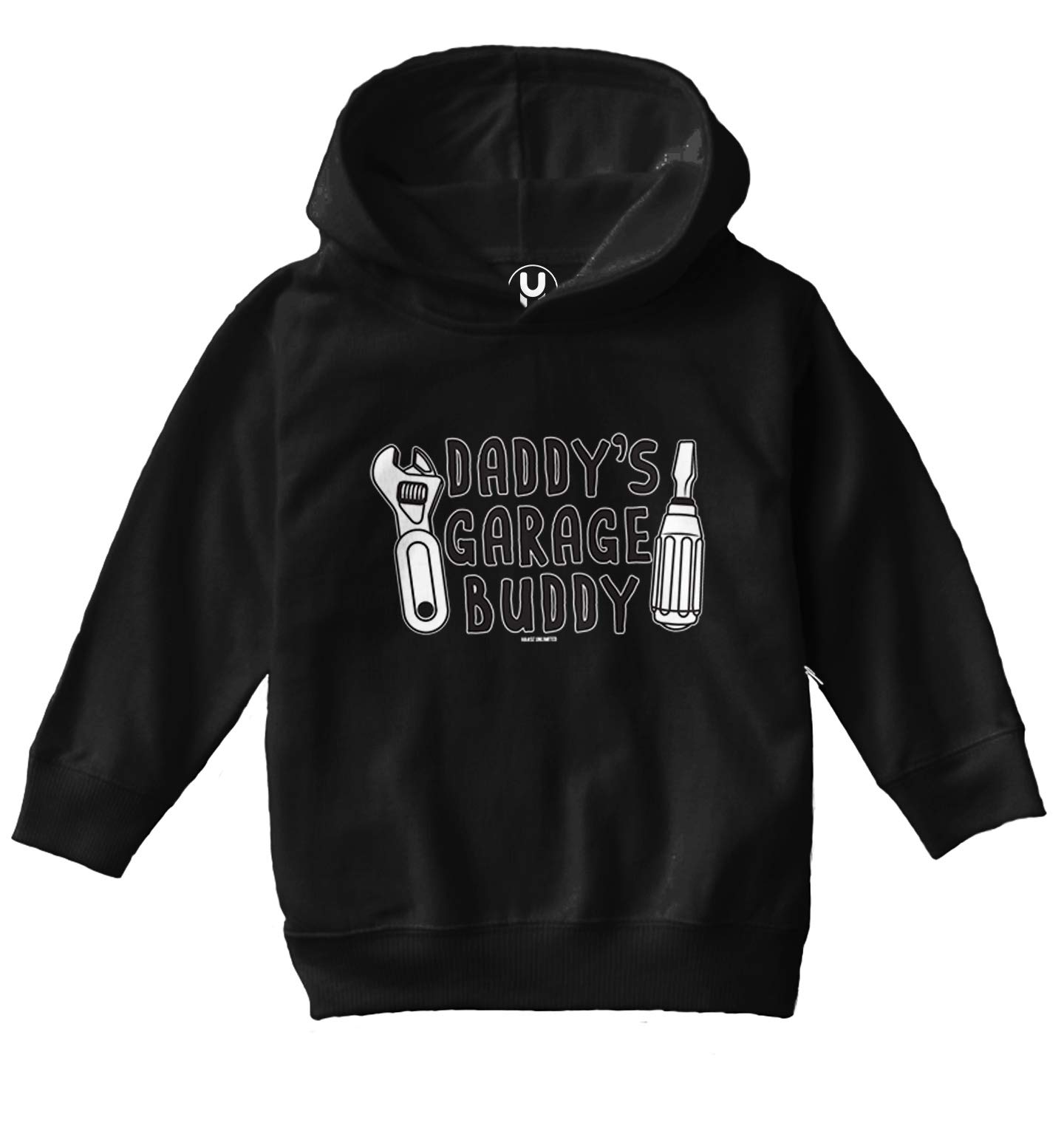 Daddy's Garage Buddy - Kids Mechanic Fleece Hoodie for Toddlers & Youth | Warm & Cozy Winter Pullover for Boys & Girls | Perfect for Playtime, Outdoor Adventures & DIY Projects