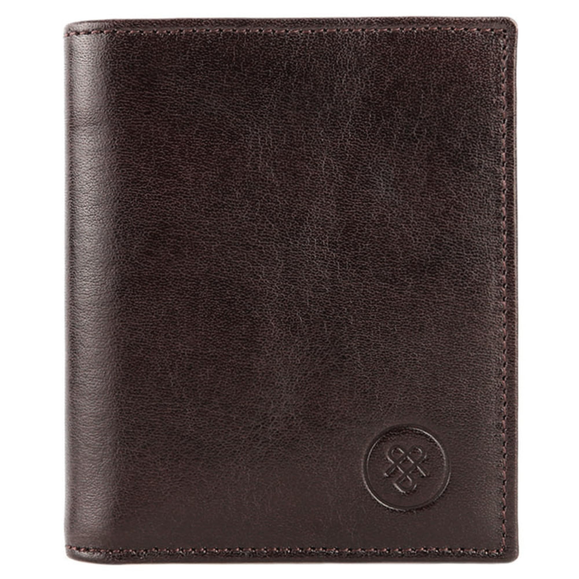 Premium Italian Leather Bifold Wallet for Men - Genuine Dark Brown Rocca Style with RFID Protection & Coin Pocket - Handcrafted in Italy - Perfect Gift for Dad, Husband & Business Professionals (Office, Travel, Everyday Carry)