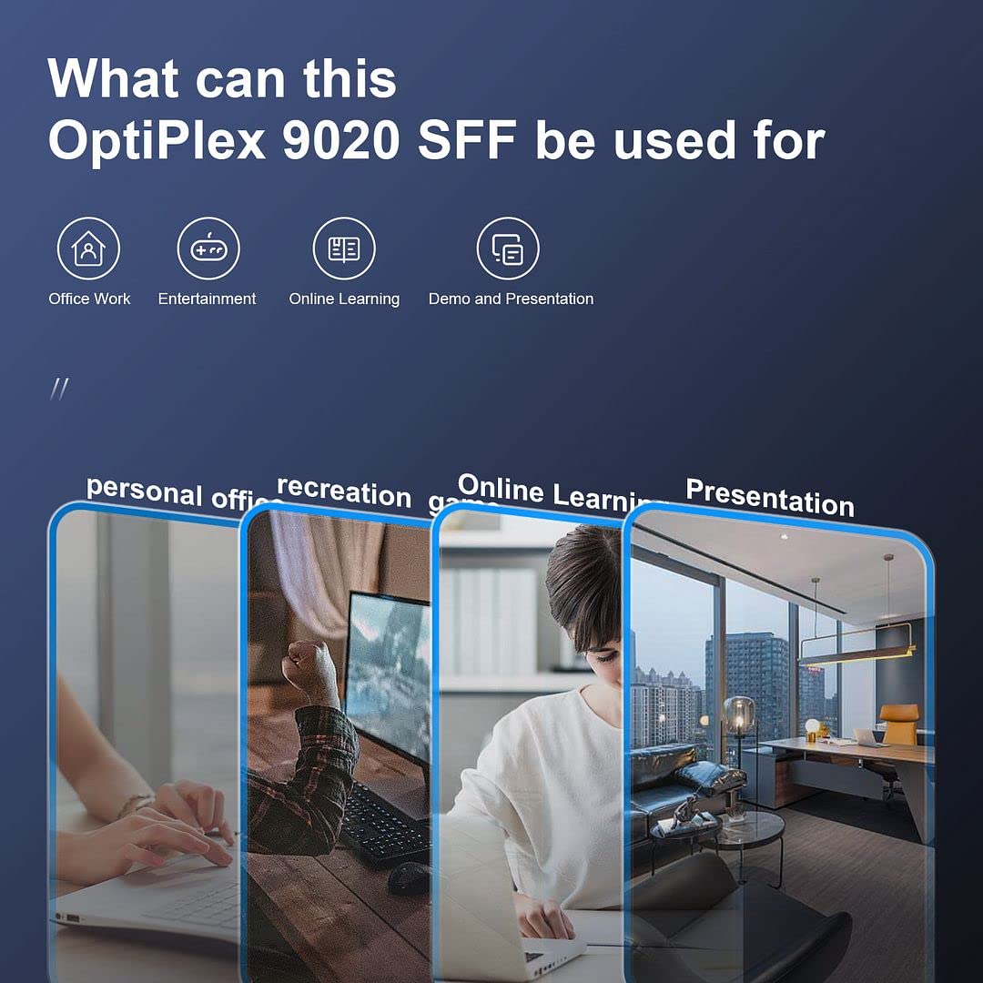 Refurbished Dell OptiPlex 9020 Business Desktop PC - Intel Core i7-4770 3.4GHz, 16GB RAM, 256GB SSD + 1TB HDD, WiFi 5, Dual Monitor Support, Windows 10 Pro - Perfect for Home Office, Small Business & Gaming Setup