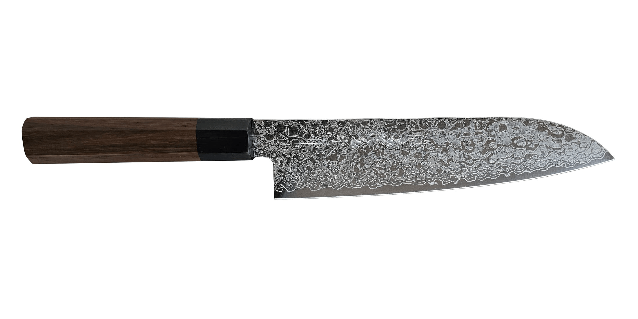 Premium Kikuichi Nickel Warikomi Damascus Santoku 7