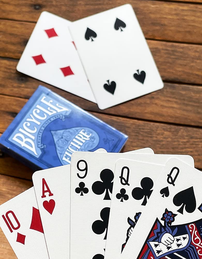 Premium Bicycle Euchre Playing Cards Set with Clear Protective Case - Perfect for Card Games, Travel, and Collectors