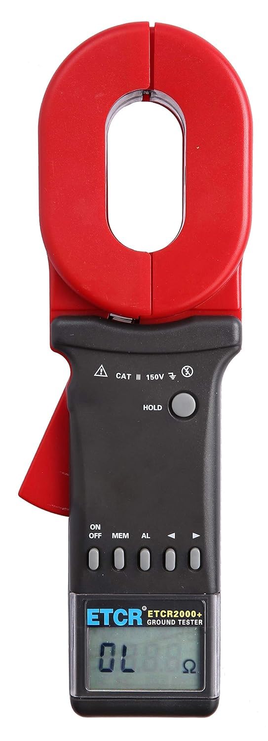 ETCR2000+ Digital Clamp Meter - Ground Earth Resistance Tester 0.01-1200Ω for Electrical Safety Testing, Industrial Maintenance & Solar Panel Installation
