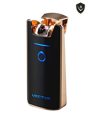 Vector KGM Vector Cosmo Electric Double Flame Lighter (Rose Gold) - USB Rechargeable Windproof Lighter for Cigars, Candles & Outdoor Use - Perfect for Camping, BBQ & Home Decor
