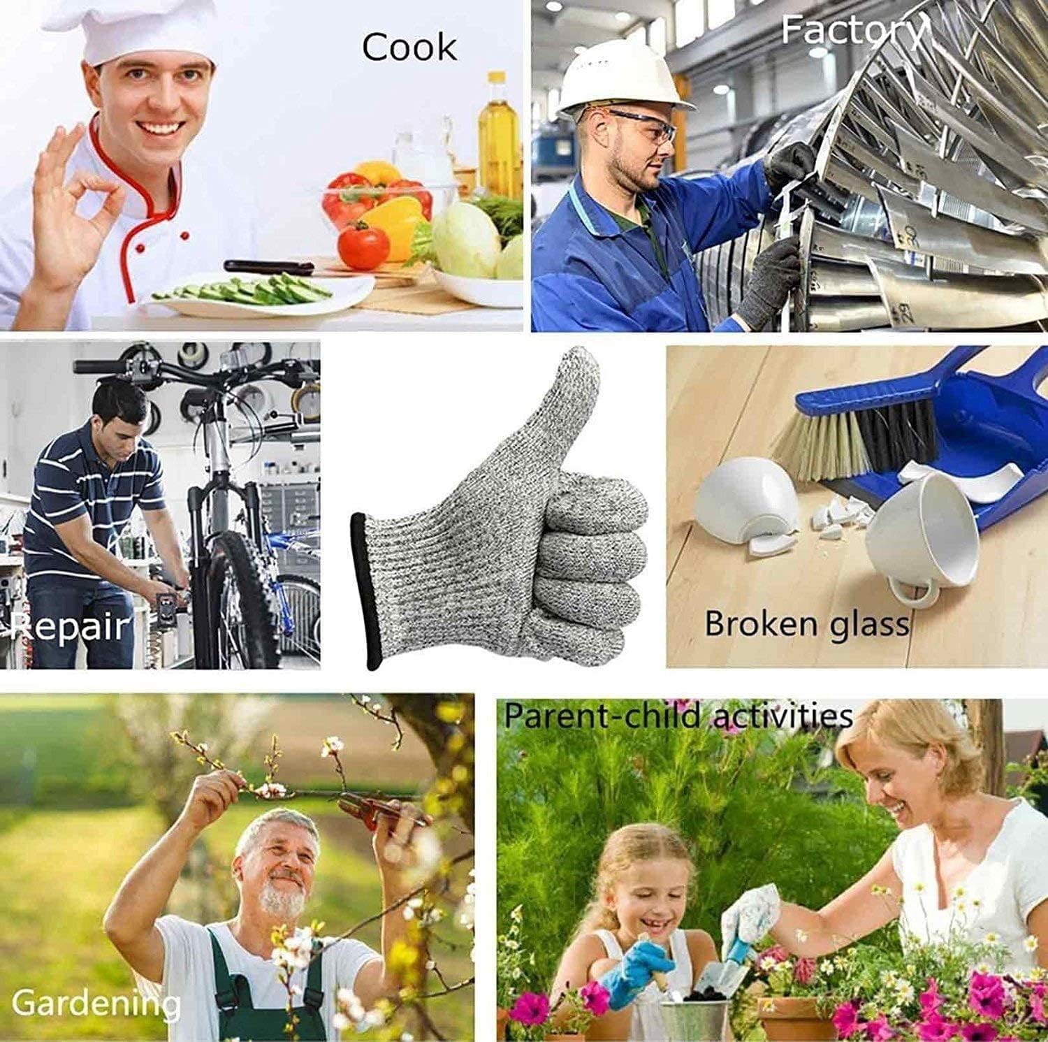 ONSUR Cut Resistant Gloves Level 5 - 1 Pair for Kitchen, Gardening & Industrial Safety | Anti-Cut Protection for Food Prep, Plant Care & Construction Work | Durable Hand Safety Gloves for Cooking, Landscaping & Workshop Use