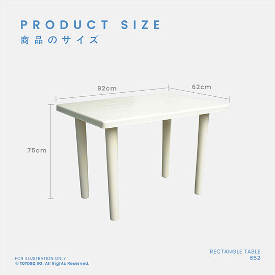 Premium Rectangle Dining Table (652) - Modern & Stylish for Kitchen, Dining Room, or Office - Perfect for Family Meals, Entertaining Guests, or Workspace