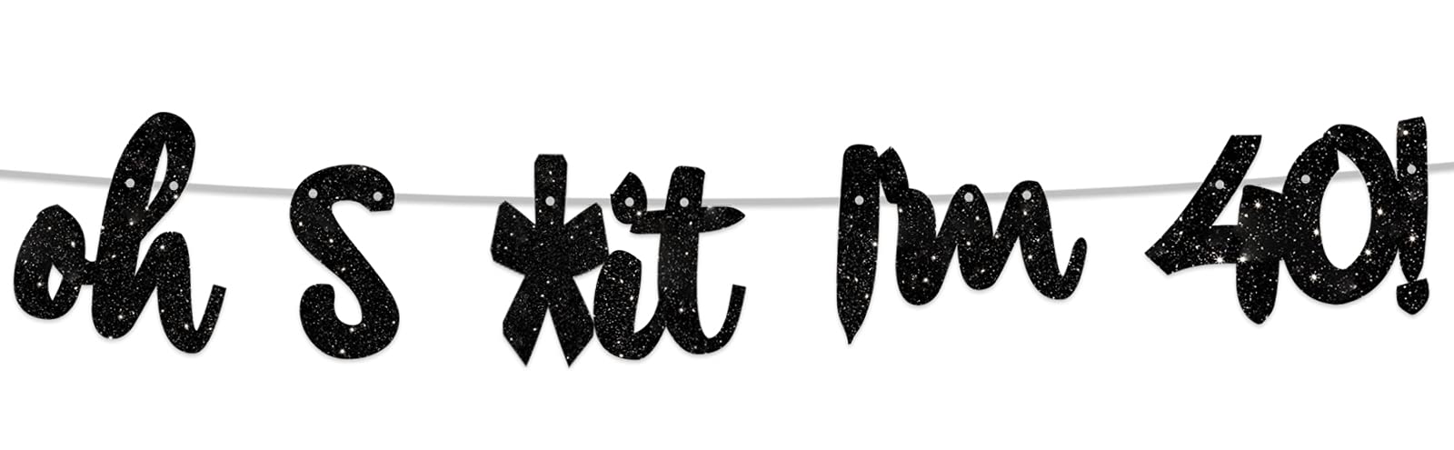 Happy 40th Birthday Banner - Glitter Black 'Cheers to 40 Years' Backdrop for Men & Women | 40th Birthday Party Decorations, Photo Booth Props & Studio Background | Perfect for Birthday Celebrations, Milestone Parties & Social Media Photos